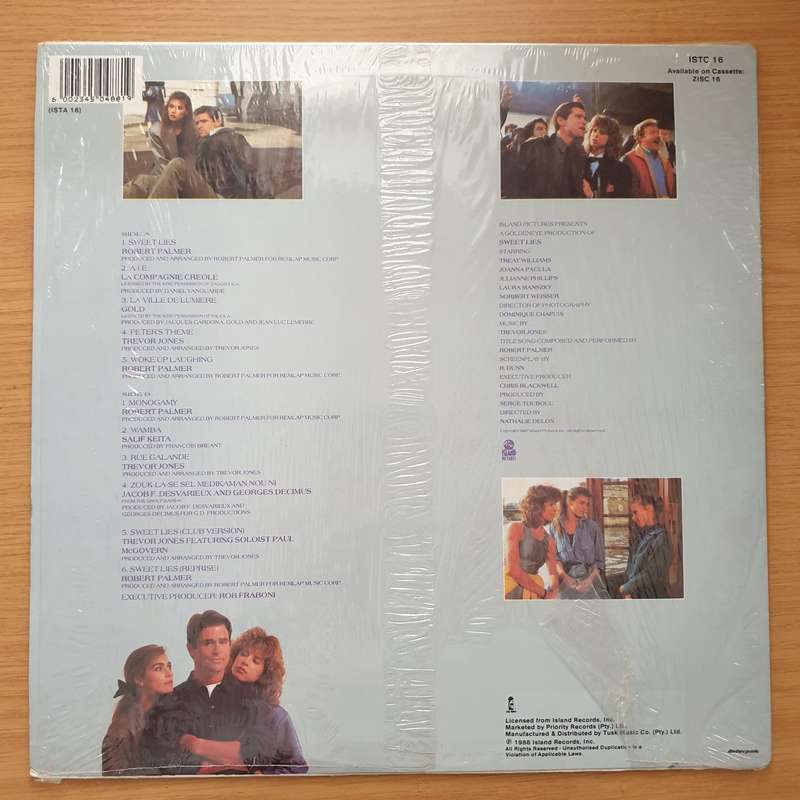 Sweet Lies (Original Motion Picture Soundtrack) featuring Robert Palmer - Vinyl LP Record - Very-...