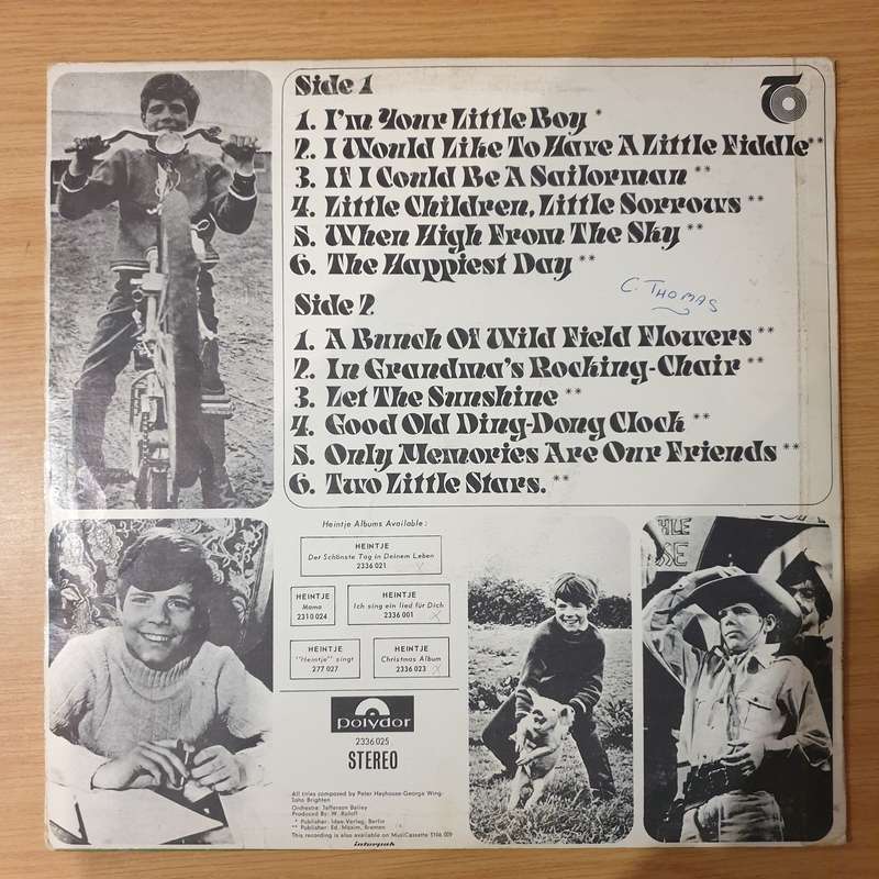 Heintje - I'm Your Little Boy - Vinyl LP Record - Very-Good+ Quality (VG+) (verygoodplus)