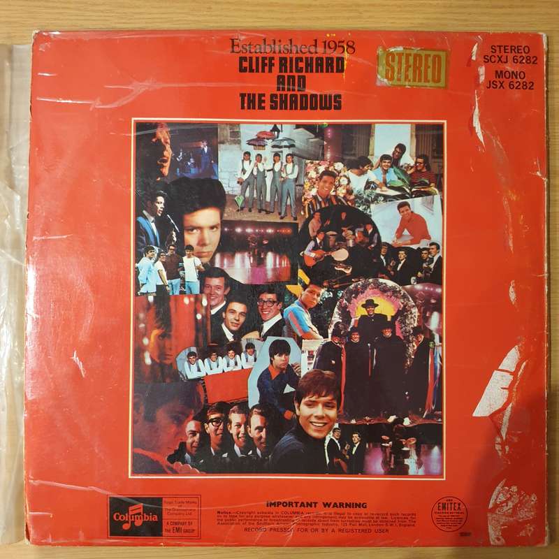 Cliff Richard & The Shadows  Established 1958 - Vinyl LP Record - Good+ Quality (G+) (gplus)