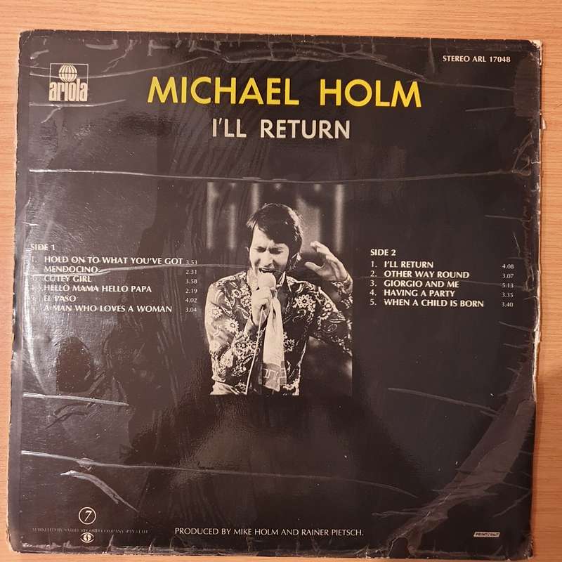 Michael Holm  I Will Return - Vinyl LP Record - Very-Good Quality (VG)  (verry)