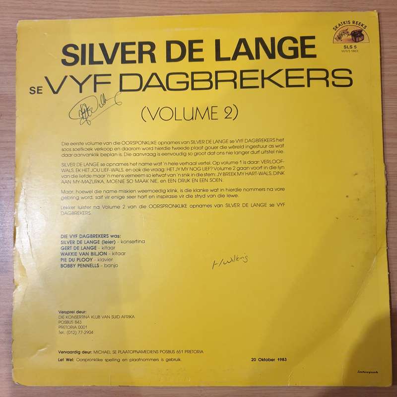 Silver de Lange se Vyf Dagbrekers - Vol 2 - Vinyl LP Record - Very-Good+ Quality (VG+) (verygoodp...