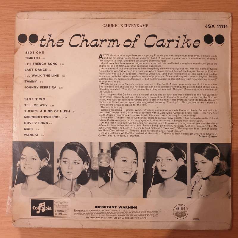 Carike Keuzenkamp  The Charm Of Carike - Vinyl LP Record - Good+ Quality (G+) (gplus)