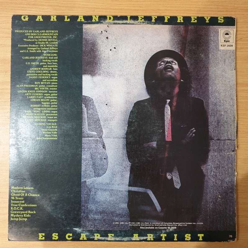 Garland Jeffreys - Escape Artist - Vinyl LP Record  - Very-Good+ Quality (VG+)