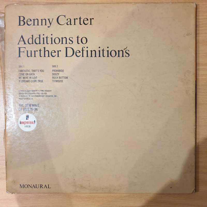 Benny Carter  Additions To Further Definitions - Vinyl LP Record  - Good Quality (G) (goood)