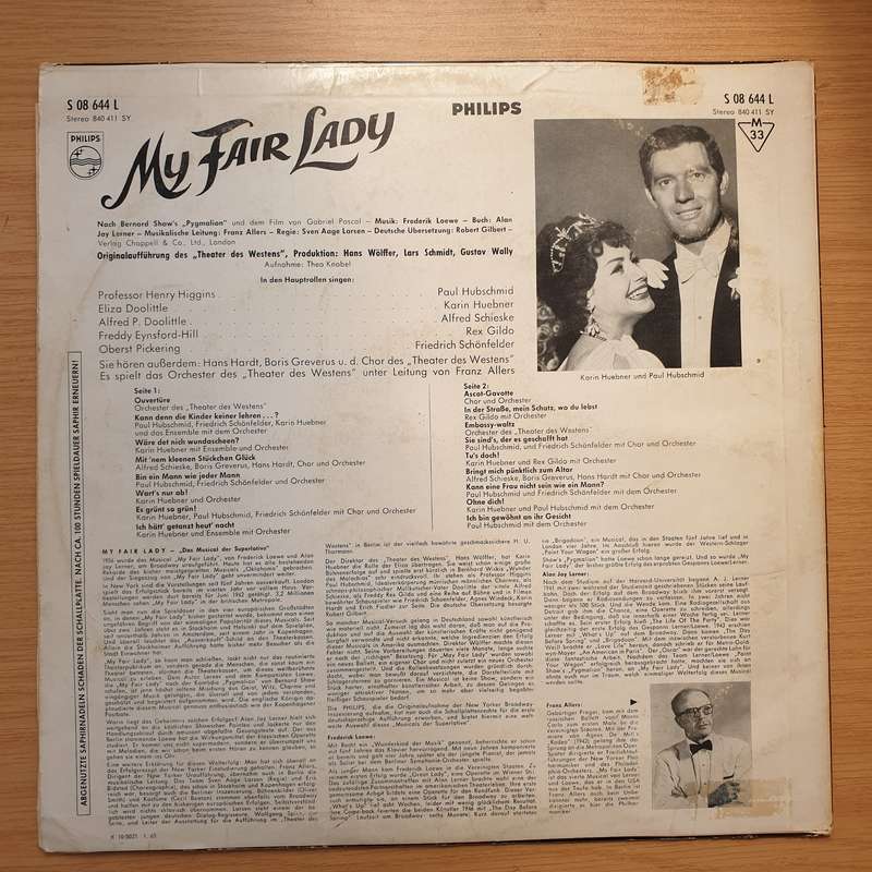 My Fair Lady (Originalaufführung Des "Theater Des Westens", Berlin)- Vinyl LP Record - Very-Good...
