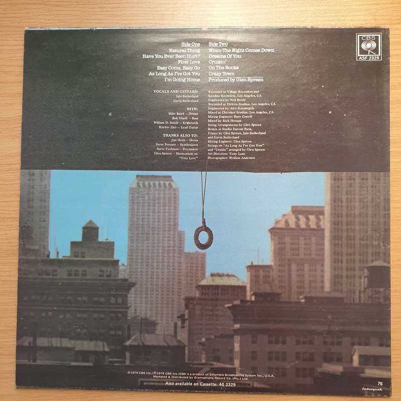 The Sutherland Brothers  When The Night Comes Down - Vinyl LP Record - Very-Good+ Quality (VG+...