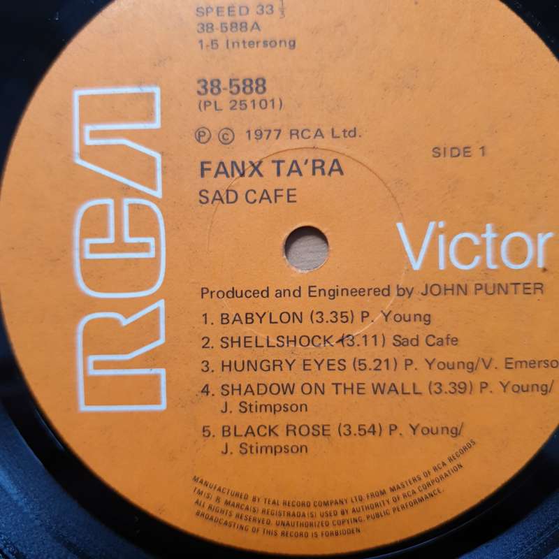 Sad Café  Fanx Ta'ra - Vinyl LP Record - Very-Good+ Quality (VG+) (verygoodplus) (D)