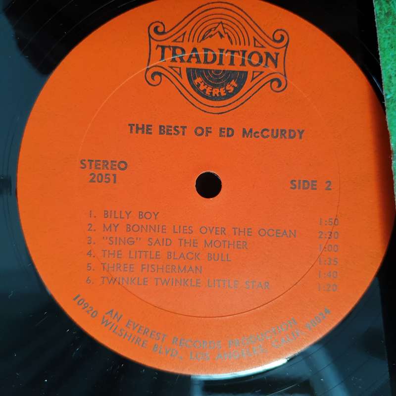 Ed McCurdy  The Best Of - Vinyl LP Record - Very-Good+ Quality (VG+) (verygoodplus)