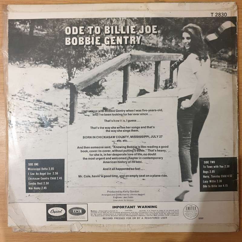 Bobbie Gentry  Ode To Billie Joe - Vinyl LP Record - Very-Good+ Quality (VG+) (verygoodplus)