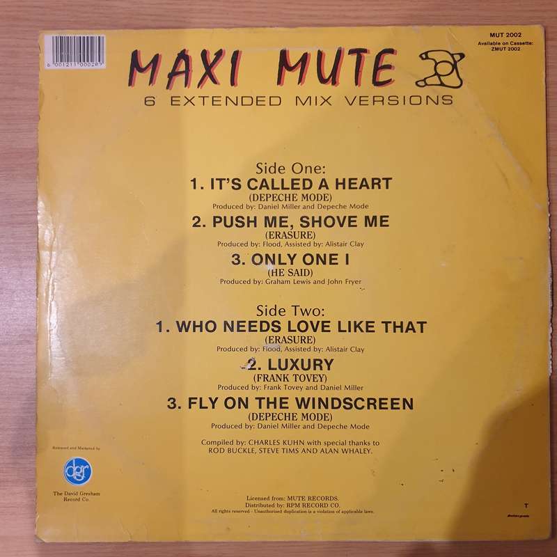Maxi Mute - 8 Extended Mix Versions (Depeche Mode/Erasure...) - Vinyl LP Record - Very-Good Quali...