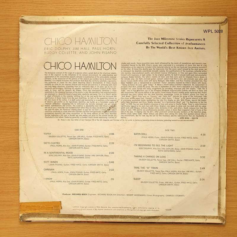 Chico Hamilton  Jazz Milestone Series - Vinyl LP Record - Good+ Quality (G+) (gplus)