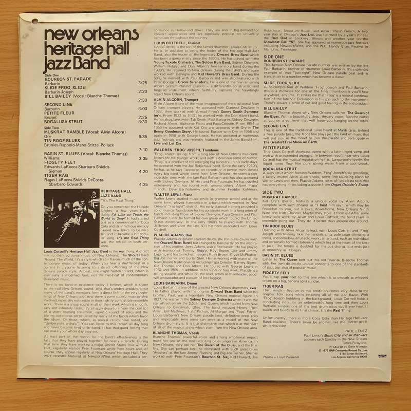 Heritage Hall Jazz Band  New Orleans - Vinyl LP Record - Very-Good+ Quality (VG+) (verygoodplus)