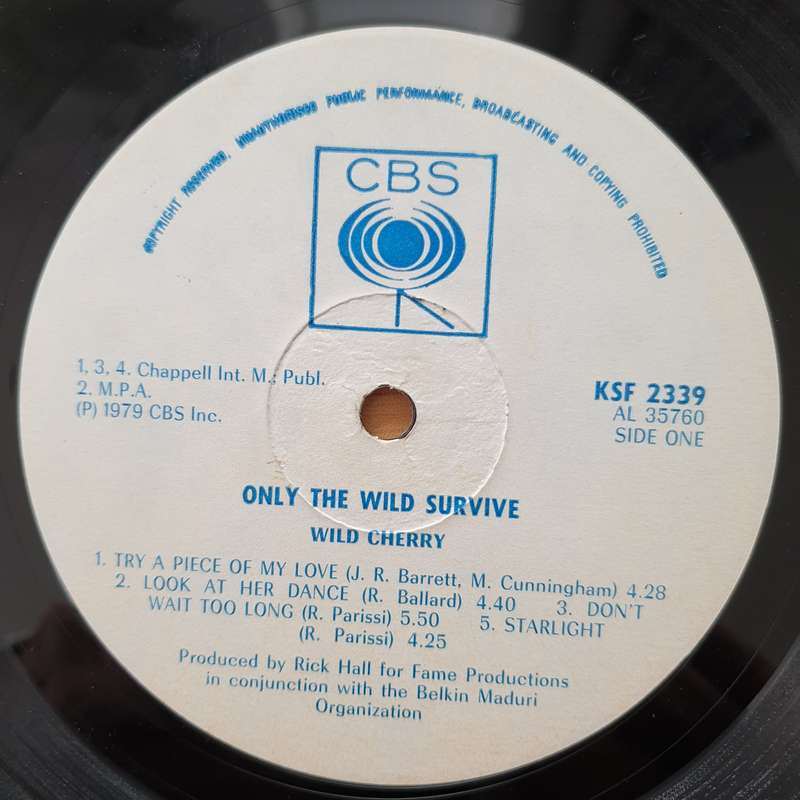 Wild Cherry  Only The Wild Survive (Rhodesia/Zimbabwe) - Vinyl LP Record - Very-Good Quality (...