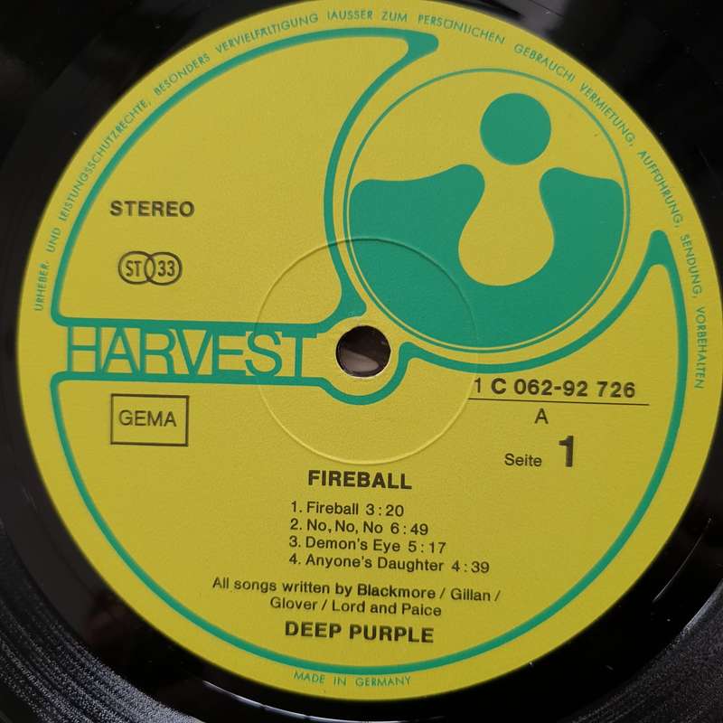 Deep Purple  Fireball (Germany Pressing) - Vinyl LP Record - Very-Good+ Quality (VG+)