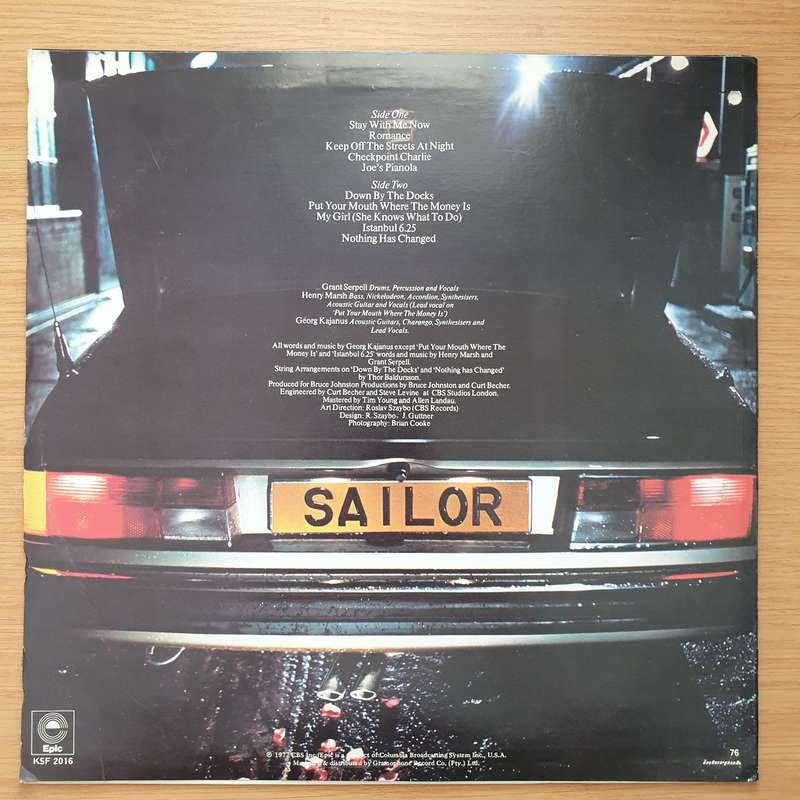 Sailor - Checkpoint - Vinyl LP Record - Very-Good+ Quality (VG+)