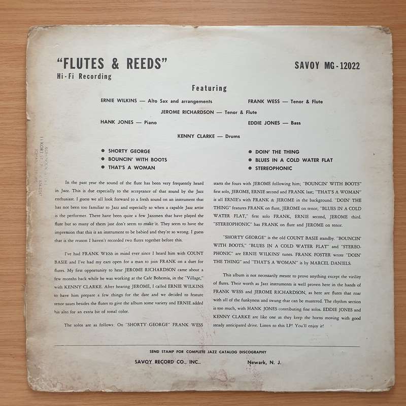 Flutes And Reeds - Ernie Wilkins / Frank Wess / Jerome Richardson / Hank Jones / Eddie Jones / Ke...