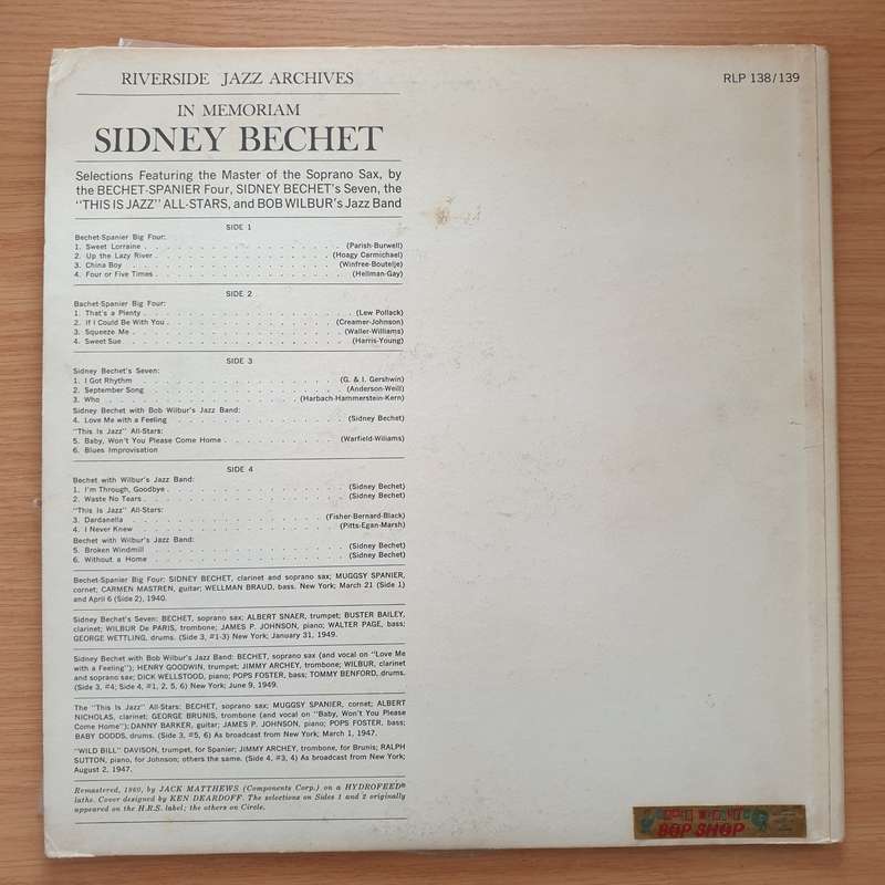 Sidney Bechet  In Memoriam  Vinyl LP Record - Very-Good+ Quality (VG+) (verygoodplus)