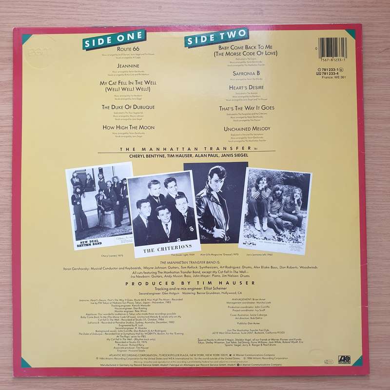The Manhattan Transfer  Bop Doo-Wopp  Vinyl LP Record - Very-Good+ Quality (VG+) (verygoodp...