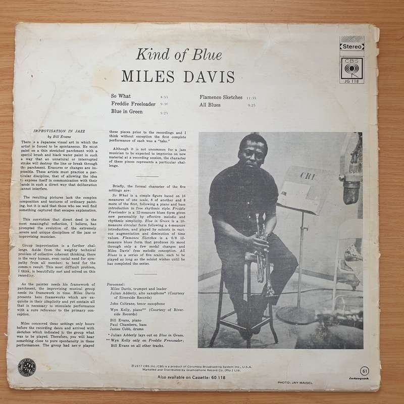 Miles Davis  Kind Of Blue - Vinyl LP Record - Good+ Quality (G+) (gplus)