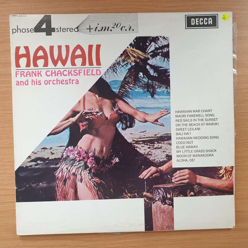 Frank Chacksfield and His Orchestra - Hawaii    Vinyl LP Record - Very-Good Quality (VG)  (verry)