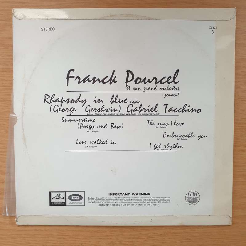 Franck Pourcel -  George Gershwin - Vinyl LP Record - Very-Good+ Quality (VG+)