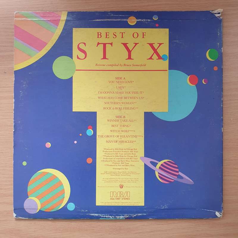 Styx  Best Of Styx (US Pressing) -  Vinyl LP Record - Very-Good+ Quality (VG+)