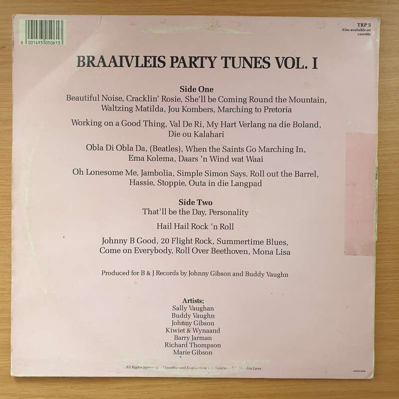 Braaivleis Party Tunes - Vinyl LP Record - Very-Good+ Quality (VG+)