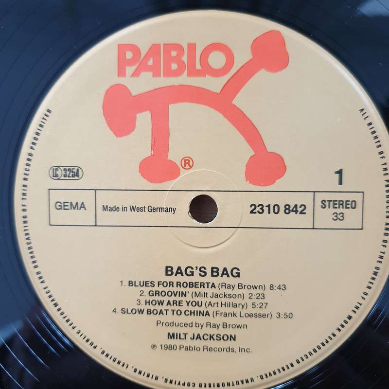Milt Jackson  Bags' Bag - Vinyl LP Record - Very-Good+ Quality (VG+) (verygoodplus)
