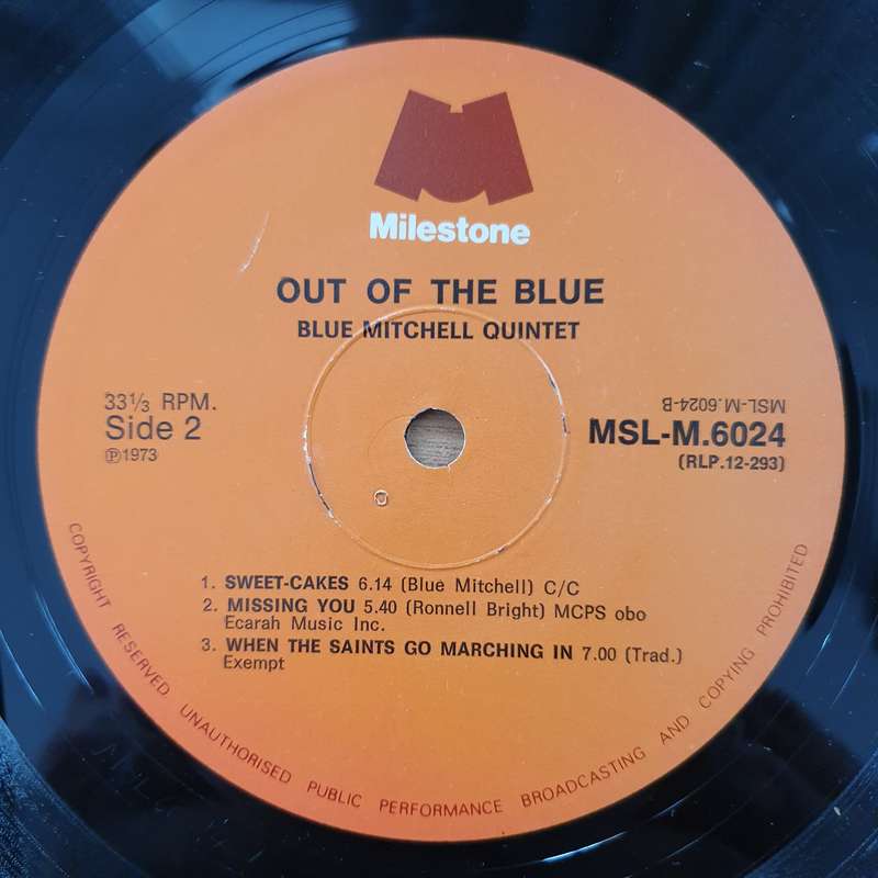 Blue Mitchell  Out Of The Blue - Vinyl LP Record - Very-Good+ Quality (VG+) (verygoodplus)