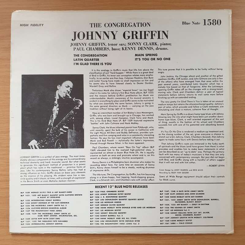 Johnny Griffin  The Congregation - Vinyl LP Record - Very-Good+ Quality (VG+) (verygoodplus)