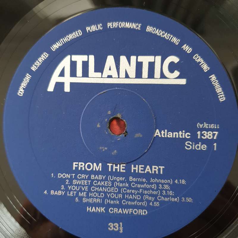 Hank Crawford  From The Heart - Vinyl LP Record - Very-Good+ Quality (VG+) (verygoodplus)