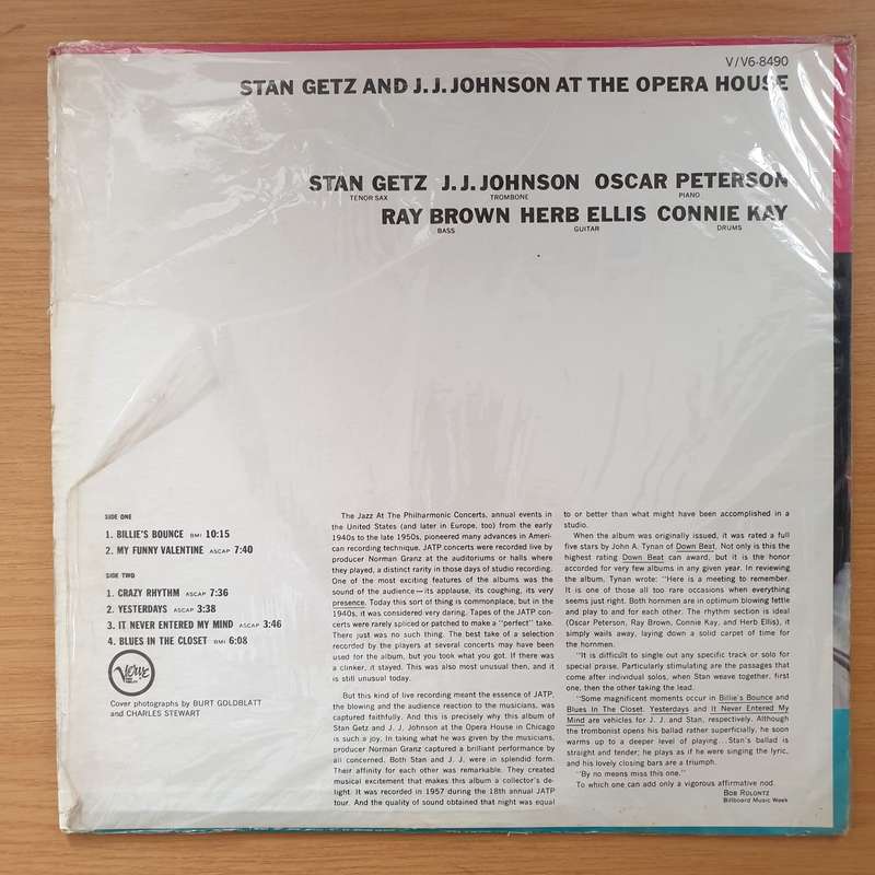 Stan Getz And J.J. Johnson  At The Opera House - Vinyl LP Record - Very-Good Quality (VG)  (ve...