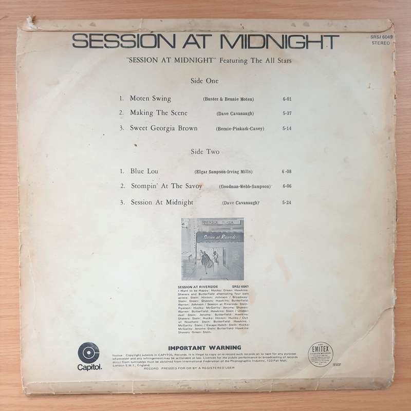 Session at Midnight featuring the All Stars - Vinyl LP Record - Very-Good+ Quality (VG+) (verygoo...