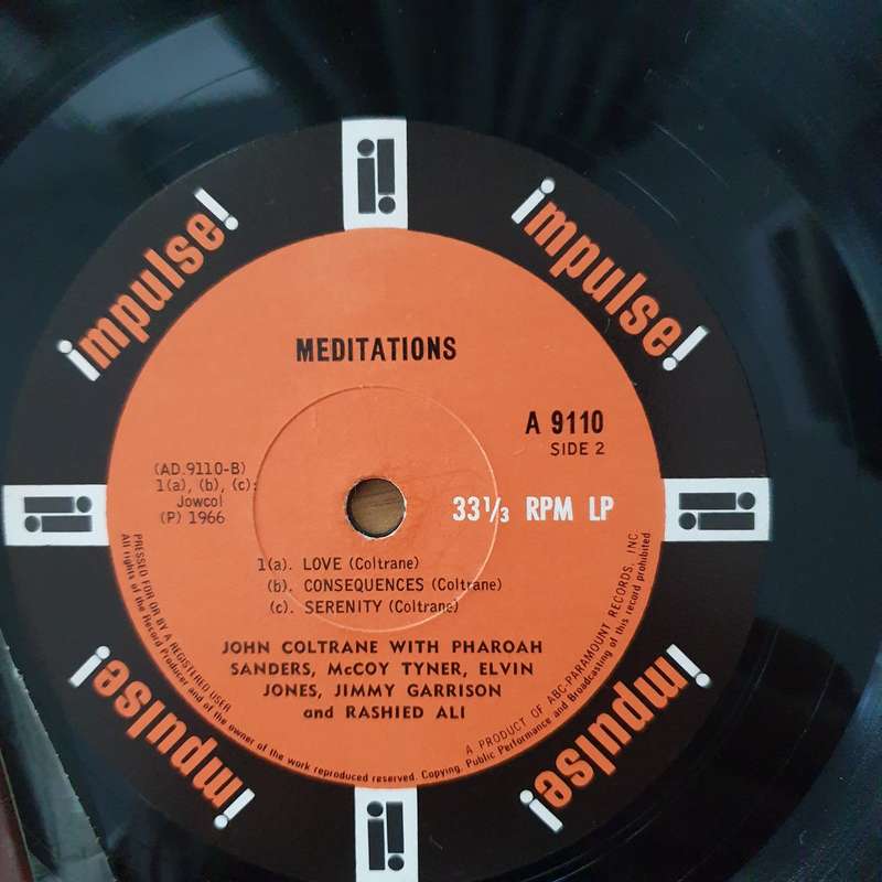John Coltrane - Meditations - Vinyl LP Record - Very-Good+ Quality (VG+) (verygoodplus)