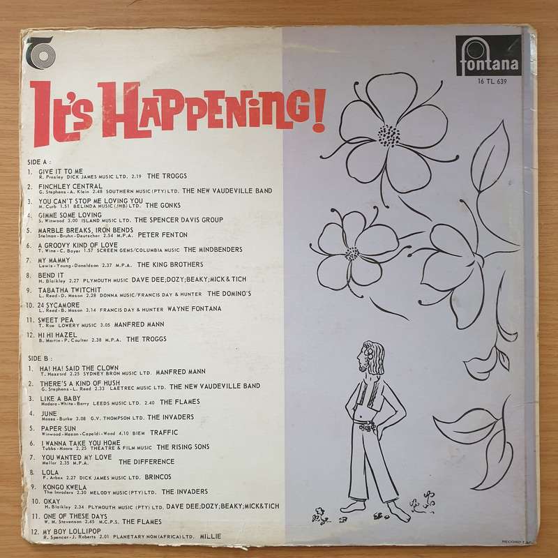 It's Happening - Various Artists (incl South African) (Very Rare) -16 & 2/3 RPM - Vinyl LP Record...