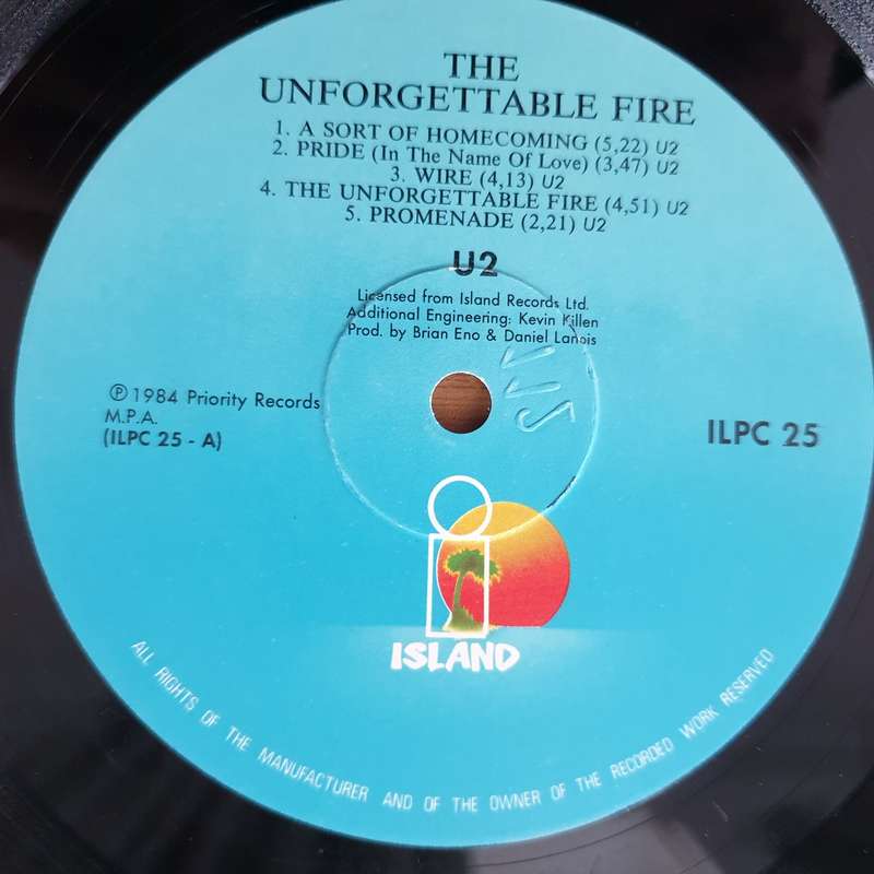 U2  The Unforgettable Fire - Vinyl LP Record - Very-Good+ Quality (VG+) (verygoodplus)
