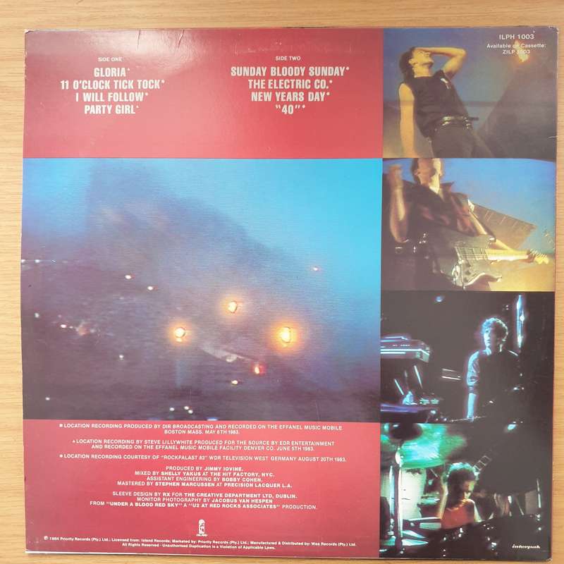 U2  Live "Under A Blood Red Sky" - Vinyl LP Record - Very-Good+ Quality (VG+) (verygoodplus)