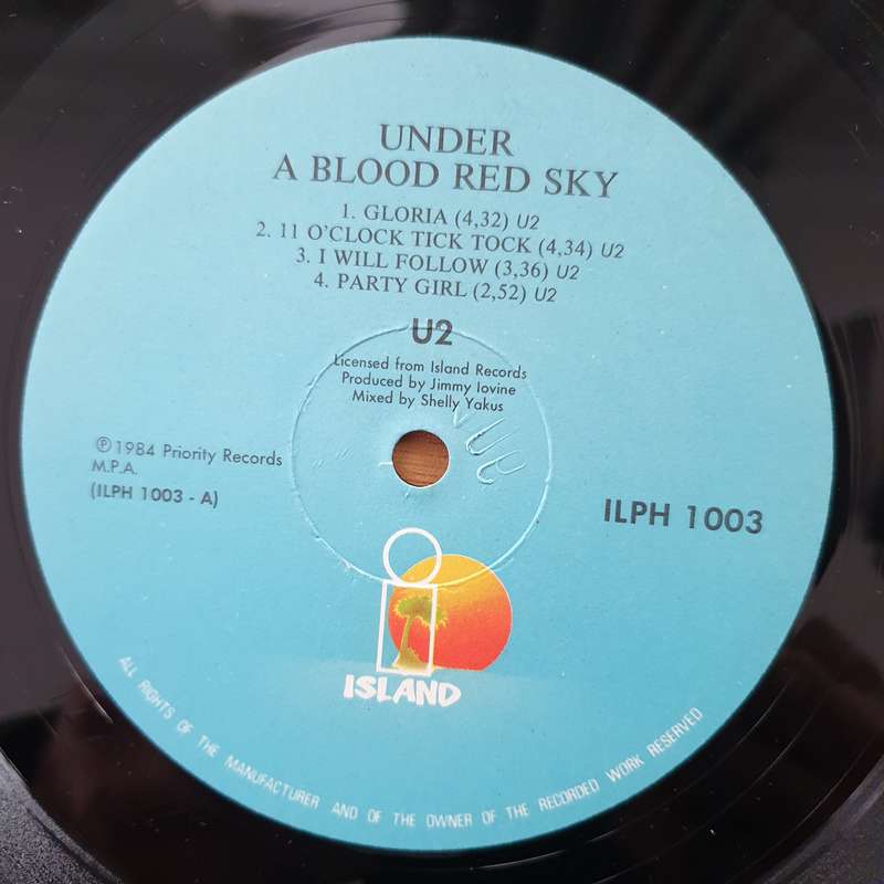 U2  Live "Under A Blood Red Sky" - Vinyl LP Record - Very-Good+ Quality (VG+) (verygoodplus)
