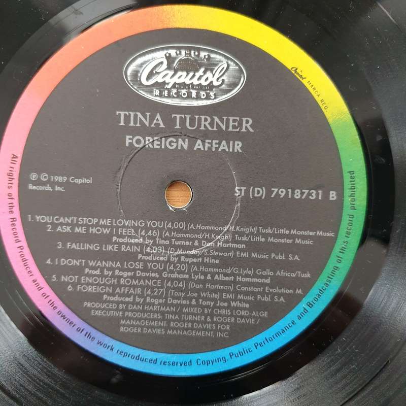 Tina Turner  Foreign Affair (with lyrics inner) - Vinyl LP Record - Very-Good- Quality (VG-...