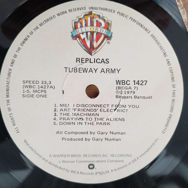 Tubeway Army  Replicas - Vinyl LP Record - Good+ Quality (G+) (gplus)