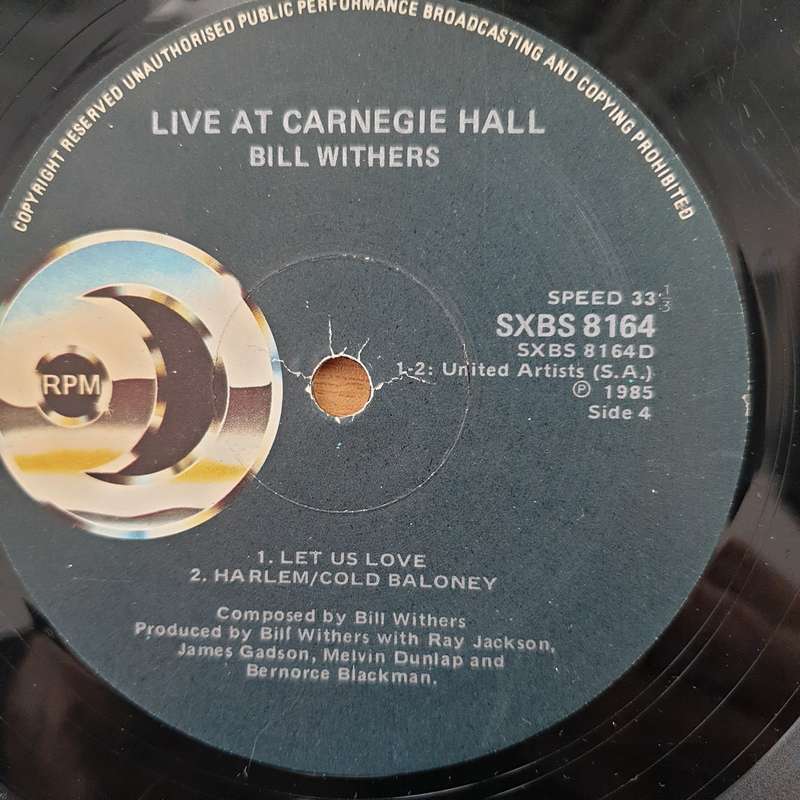 Bill Withers  Bill Withers Live At Carnegie Hall - Double Vinyl LP Record - Good+ Quality (G+)...