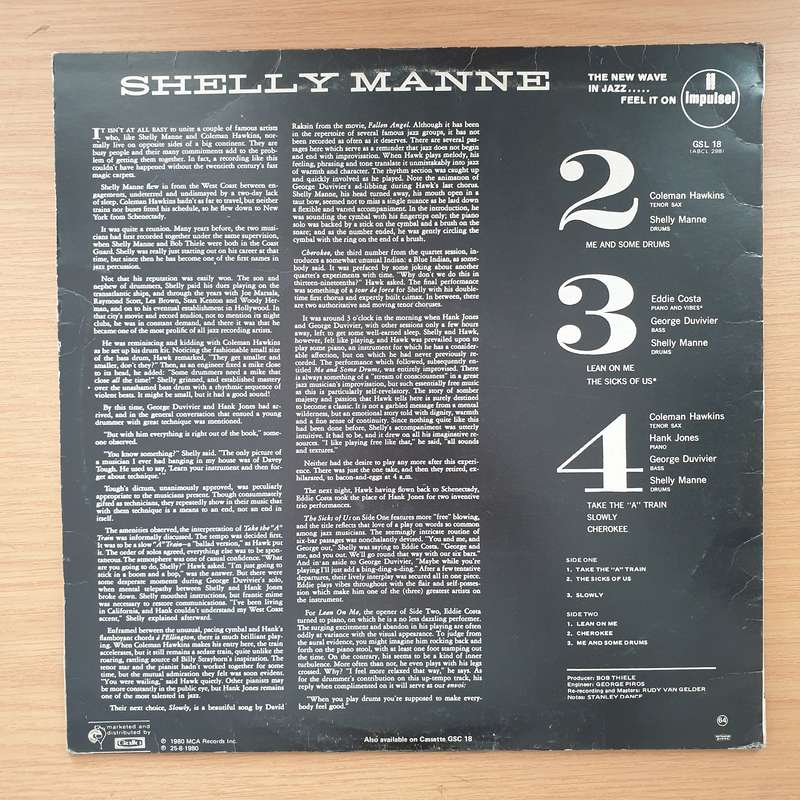 Shelly Manne  234- Vinyl LP Record - Very-Good- Quality (VG-) (minus)