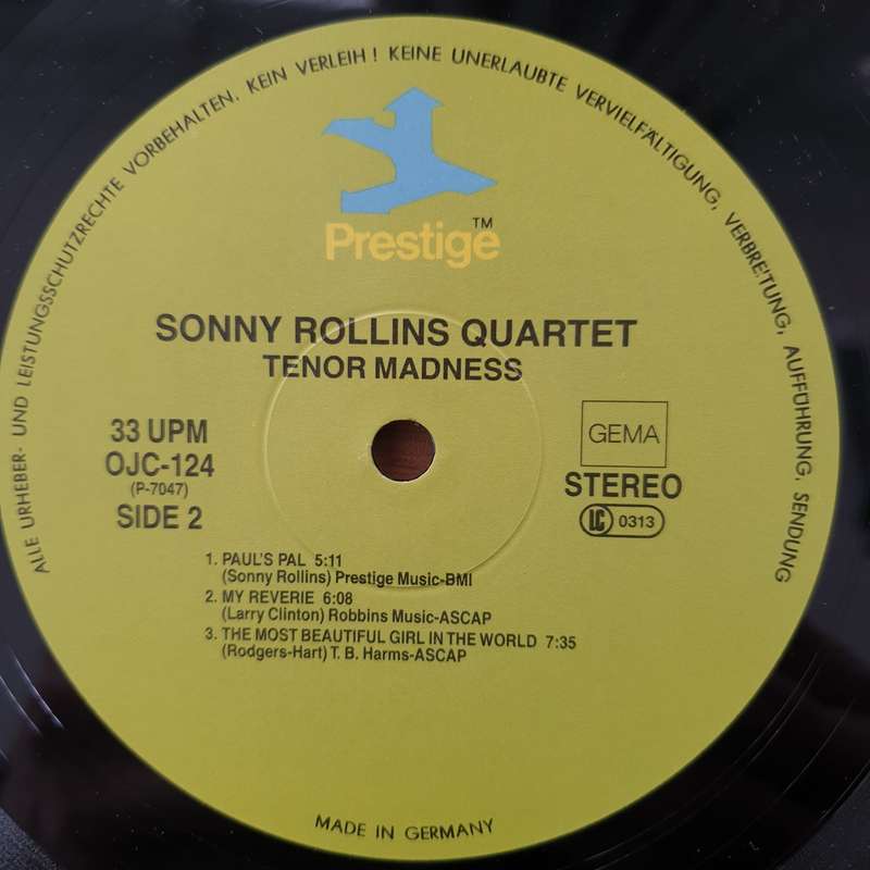 Sonny Rollins Quartet  Tenor Madness -  Vinyl LP Record - Very-Good+ Quality (VG+)