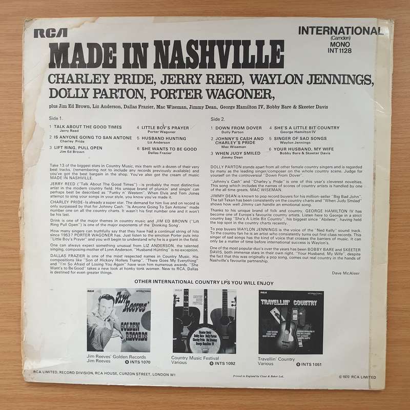 Made In Nashville - Vinyl LP Record - Very-Good- Quality (VG-) (minus)