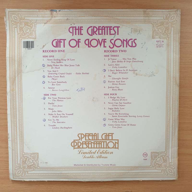 The Greatest Gift of Love Songs -  Double Vinyl LP Record - Very-Good+ Quality (VG+)