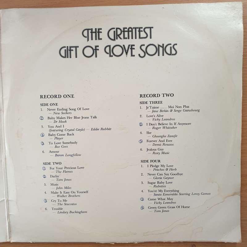 The Greatest Gift of Love Songs -  Double Vinyl LP Record - Very-Good+ Quality (VG+)