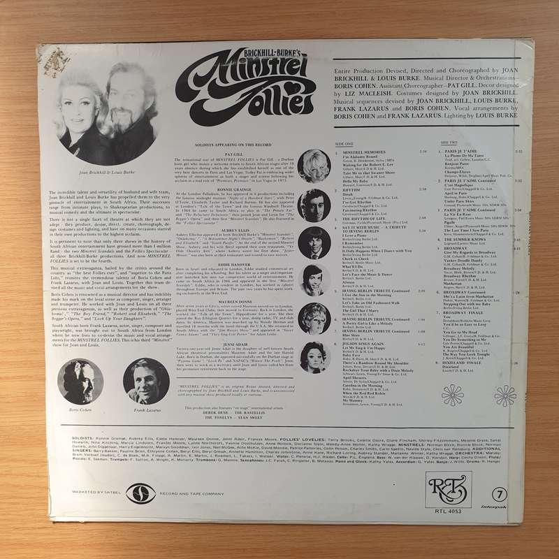 Brickhill-Burke's Minstrel Follies - Original Stage Cast Recording - South Africa - Vinyl LP Reco...