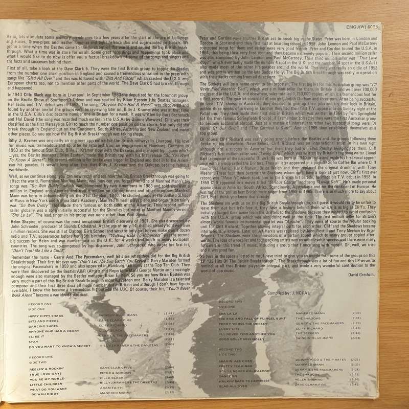 25 Hits Of The Big British Breakthrough - Double Vinyl LP Record  (VG+)
