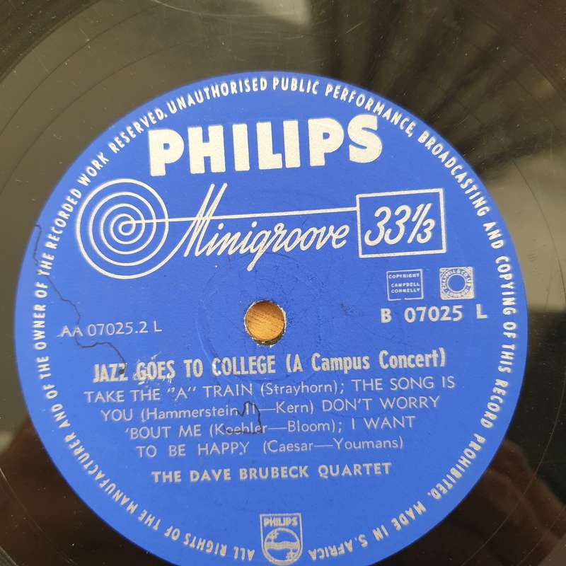 The Dave Brubeck Quartet  Jazz Goes To College - Vinyl LP Record - Good+ Quality (G+) (gplus)