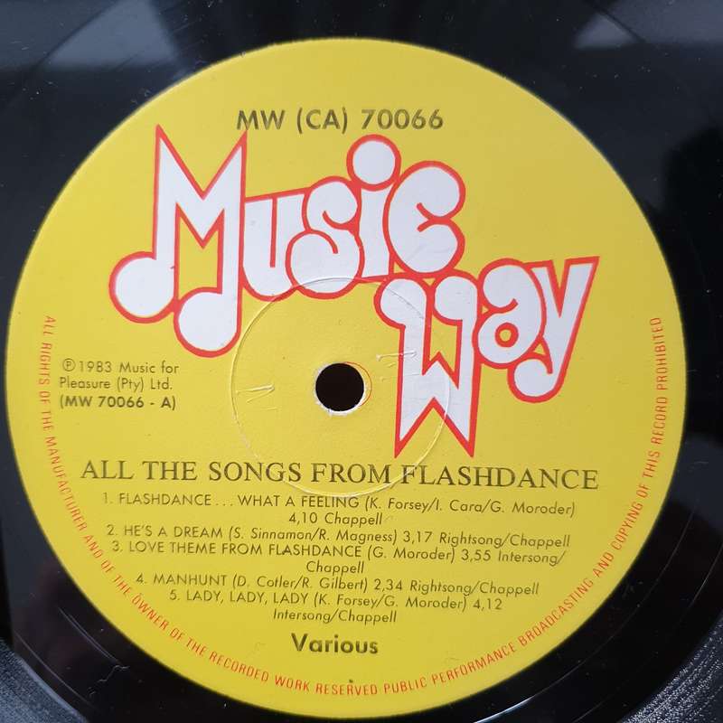 Flashdance - All the Songs - by the SessionMen  - Vinyl LP Record - Very-Good- Quality (VG-) (min...